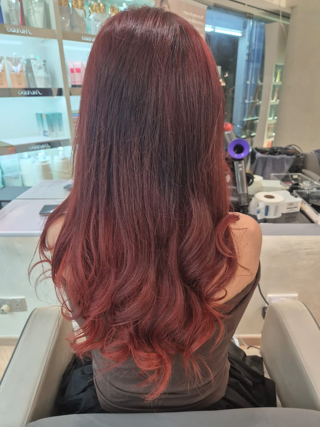 hair colour transformation result at Tampines hair salon Singapore