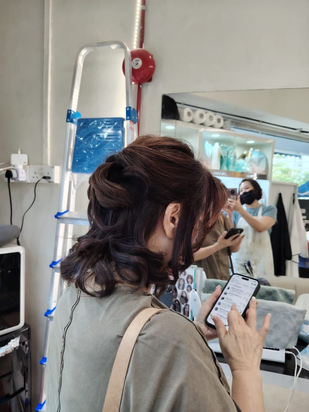 curly perm hairstyle result at Tampines hair salon Singapore